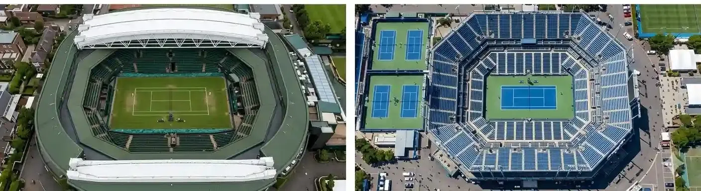 centrálny kurt na wimbledone a us open